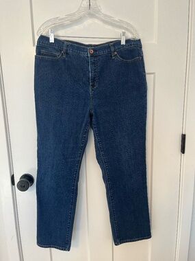Lands End Jeans Women's Denim High Rise Straight Jean Jambes 16 Petite Classic